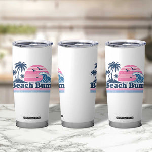 Beach Bum Tumbler Cup Retro Summer Vacation Surf Wave Tropical Sunset Aesthetic TS10 Print Your Wear