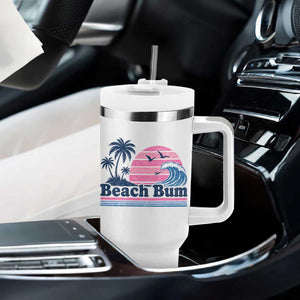 Beach Bum Tumbler With Handle Retro Summer Vacation Surf Wave Tropical Sunset Aesthetic TS10 Print Your Wear
