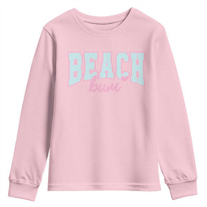 Beach Bum Youth Sweatshirt Summer Vacation Beach Lovers TS10 Light Pink Print Your Wear