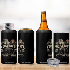 Vintage Yosemite National Park 4 in 1 Can Cooler Tumbler Retro Bear Nature Wildlife Forest TS10 Print Your Wear