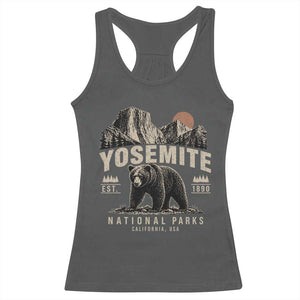 Vintage Yosemite National Park Racerback Tank Top Retro Bear Nature Wildlife Forest TS10 Dark Heather Print Your Wear