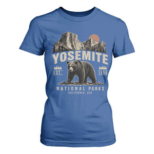 Vintage Yosemite National Park T Shirt For Women Retro Bear Nature Wildlife Forest TS10 Royal Blue Print Your Wear