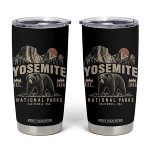 Vintage Yosemite National Park Tumbler Cup Retro Bear Nature Wildlife Forest TS10 Black Print Your Wear