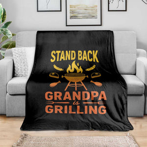 Grandpa Is Grilling Throw Blanket Funny Fathers Day BBQ