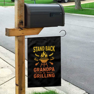 Grandpa Is Grilling Garden Flag Funny Fathers Day BBQ