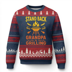 Grandpa Is Grilling Ugly Christmas Sweater Funny Fathers Day BBQ