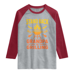Grandpa Is Grilling Raglan Shirt Funny Fathers Day BBQ