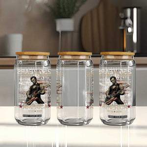 Abraham Lincoln Playing Guitar 250th Anniversary Glass Can 250 Years 1776 2026 4th July USA Flag We The People