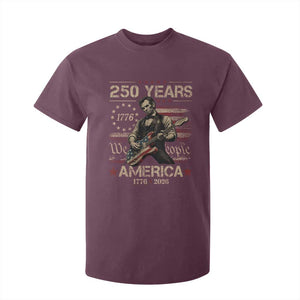 Abraham Lincoln Playing Guitar 250th Anniversary T Shirt For Kid 250 Years 1776 2026 4th July USA Flag We The People