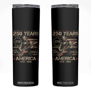 Abraham Lincoln Playing Guitar 250th Anniversary Skinny Tumbler 250 Years 1776 2026 4th July USA Flag We The People