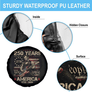 Abraham Lincoln Playing Guitar 250th Anniversary Spare Tire Cover 250 Years 1776 2026 4th July USA Flag We The People