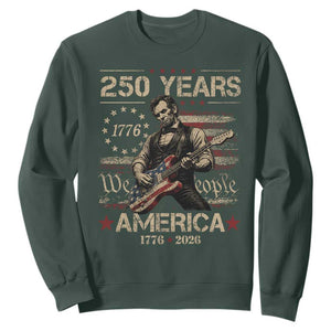Abraham Lincoln Playing Guitar 250th Anniversary Sweatshirt 250 Years 1776 2026 4th July USA Flag We The People
