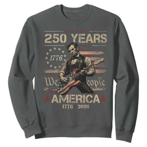 Abraham Lincoln Playing Guitar 250th Anniversary Sweatshirt 250 Years 1776 2026 4th July USA Flag We The People