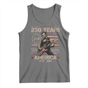 Abraham Lincoln Playing Guitar 250th Anniversary Tank Top 250 Years 1776 2026 4th July USA Flag We The People
