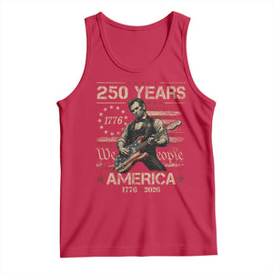 Abraham Lincoln Playing Guitar 250th Anniversary Tank Top 250 Years 1776 2026 4th July USA Flag We The People