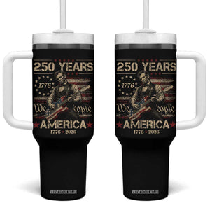 Abraham Lincoln Playing Guitar 250th Anniversary Tumbler With Handle 250 Years 1776 2026 4th July USA Flag We The People