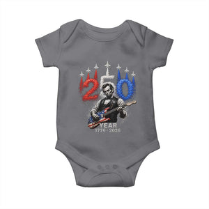 Vintage Abraham Lincoln Abe Lincoln Playing Guitar 250 Years Baby Onesie 1776 2026 Humor Patriotic TS10 Charcoal Print Your Wear