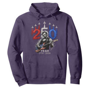 Vintage Abraham Lincoln Abe Lincoln Playing Guitar 250 Years Hoodie 1776 2026 Humor Patriotic TS10 Purple Print Your Wear