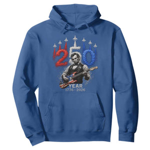 Vintage Abraham Lincoln Abe Lincoln Playing Guitar 250 Years Hoodie 1776 2026 Humor Patriotic TS10 Royal Blue Print Your Wear