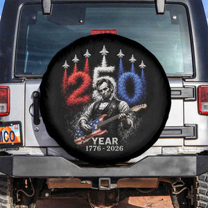 Vintage Abraham Lincoln Abe Lincoln Playing Guitar 250 Years Spare Tire Cover 1776 2026 Humor Patriotic TS10 No hole Black Print Your Wear
