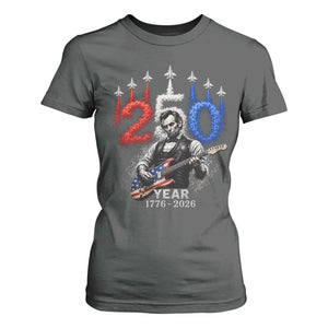 Vintage Abraham Lincoln Abe Lincoln Playing Guitar 250 Years T Shirt For Women 1776 2026 Humor Patriotic TS10 Dark Heather Print Your Wear
