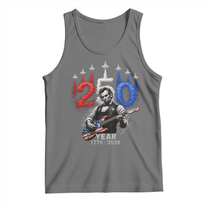 Vintage Abraham Lincoln Abe Lincoln Playing Guitar 250 Years Tank Top 1776 2026 Humor Patriotic TS10 Black Heather Print Your Wear