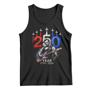 Vintage Abraham Lincoln Abe Lincoln Playing Guitar 250 Years Tank Top 1776 2026 Humor Patriotic TS10 Black Print Your Wear