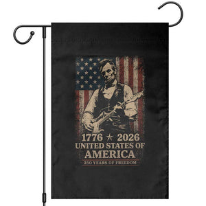 Vintage Abraham Lincoln Abe Lincoln Playing Guitar 250 Years Garden Flag 1776 2026 Humor Patriotic USA Flag TS10 Black Print Your Wear