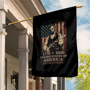 Vintage Abraham Lincoln Abe Lincoln Playing Guitar 250 Years Garden Flag 1776 2026 Humor Patriotic USA Flag TS10 Print Your Wear
