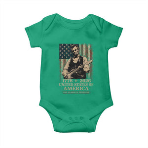 Vintage Abraham Lincoln Abe Lincoln Playing Guitar 250 Years Baby Onesie 1776 2026 Humor Patriotic USA Flag TS10 Irish Green Print Your Wear