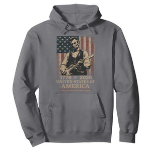 Vintage Abraham Lincoln Abe Lincoln Playing Guitar 250 Years Hoodie 1776 2026 Humor Patriotic USA Flag TS10 Charcoal Print Your Wear