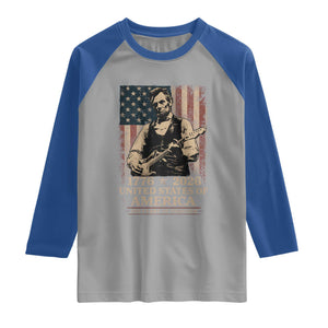 Vintage Abraham Lincoln Abe Lincoln Playing Guitar 250 Years Raglan Shirt 1776 2026 Humor Patriotic USA Flag TS10 Sport Gray Royal Print Your Wear