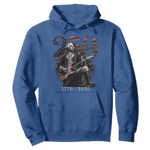 Vintage George Washington Playing Guitar 250 Years Hoodie 1776 2026 Humor Patriotic USA Flag TS10 Royal Blue Print Your Wear