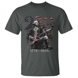 George Washington Playing Guitar – USA 250th Anniversary T-Shirt – Vintage Patriotic Humor Tee TS10 Dark Heather Print Your Wear