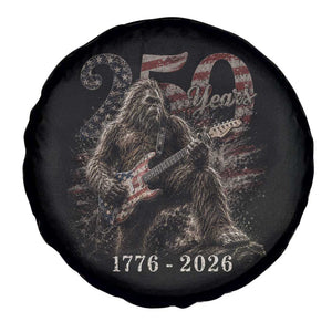 Vintage Bigfoot Playing Guitar 250 Years Spare Tire Cover 1776 2026 Bigfoot Patriotic USA Flag Sasquatch TS10 Print Your Wear