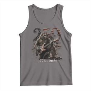 Vintage Bigfoot Playing Guitar 250 Years Tank Top 1776 2026 Bigfoot Patriotic USA Flag Sasquatch TS10 Deep Heather Print Your Wear