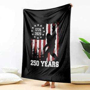 Vintage Bigfoot USA 250th Anniversary Throw Blanket 250 Years Of Freedom US Flag Independence Day 4th July Patriotic