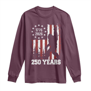 Vintage Bigfoot USA 250th Anniversary Long Sleeve Shirt 250 Years Of Freedom US Flag Independence Day 4th July Patriotic