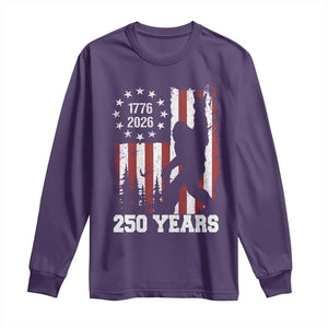 Vintage Bigfoot USA 250th Anniversary Long Sleeve Shirt 250 Years Of Freedom US Flag Independence Day 4th July Patriotic