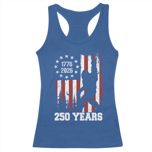 Vintage Bigfoot USA 250th Anniversary Racerback Tank Top 250 Years Of Freedom US Flag Independence Day 4th July Patriotic