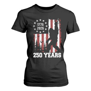Vintage Bigfoot USA 250th Anniversary T Shirt For Women 250 Years Of Freedom US Flag Independence Day 4th July Patriotic TS10 Black Print Your Wear