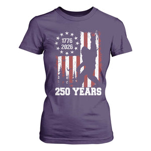 Vintage Bigfoot USA 250th Anniversary T Shirt For Women 250 Years Of Freedom US Flag Independence Day 4th July Patriotic TS10 Purple Print Your Wear