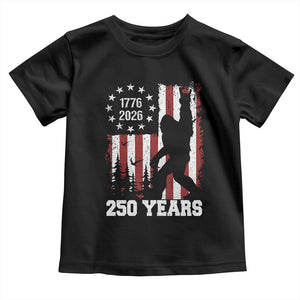 Vintage Bigfoot USA 250th Anniversary Toddler T Shirt 250 Years Of Freedom US Flag Independence Day 4th July Patriotic TS10 Black Print Your Wear