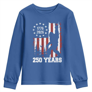 Vintage Bigfoot USA 250th Anniversary Youth Sweatshirt 250 Years Of Freedom US Flag Independence Day 4th July Patriotic