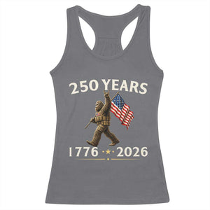 Bigfoot USA 250th Anniversary Racerback Tank Top Sasquatch 250 Years Vintage American Flag Patriotic 4th of July