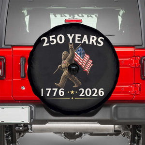 Bigfoot USA 250th Anniversary Spare Tire Cover Sasquatch 250 Years Vintage American Flag Patriotic 4th of July