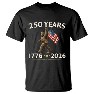 Bigfoot USA 250th Anniversary T Shirt Sasquatch 250 Years Vintage American Flag Patriotic 4th of July