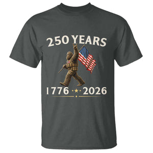 Bigfoot USA 250th Anniversary T Shirt Sasquatch 250 Years Vintage American Flag Patriotic 4th of July