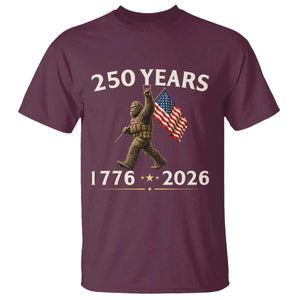Bigfoot USA 250th Anniversary T Shirt Sasquatch 250 Years Vintage American Flag Patriotic 4th of July