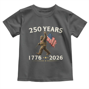 Bigfoot USA 250th Anniversary Toddler T Shirt Sasquatch 250 Years Vintage American Flag Patriotic 4th of July